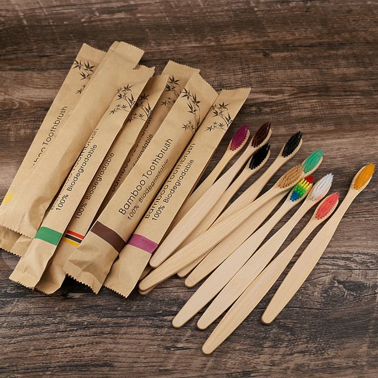 Bamboo toothbrushes, pack of 10