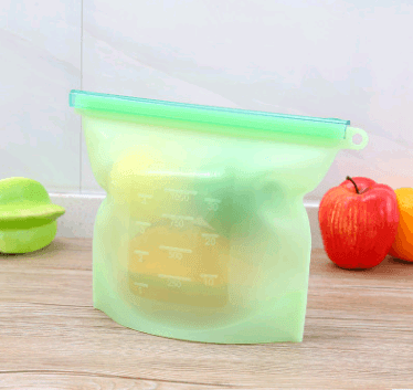 Reusable silicone food bags, 1 litre, set of 4