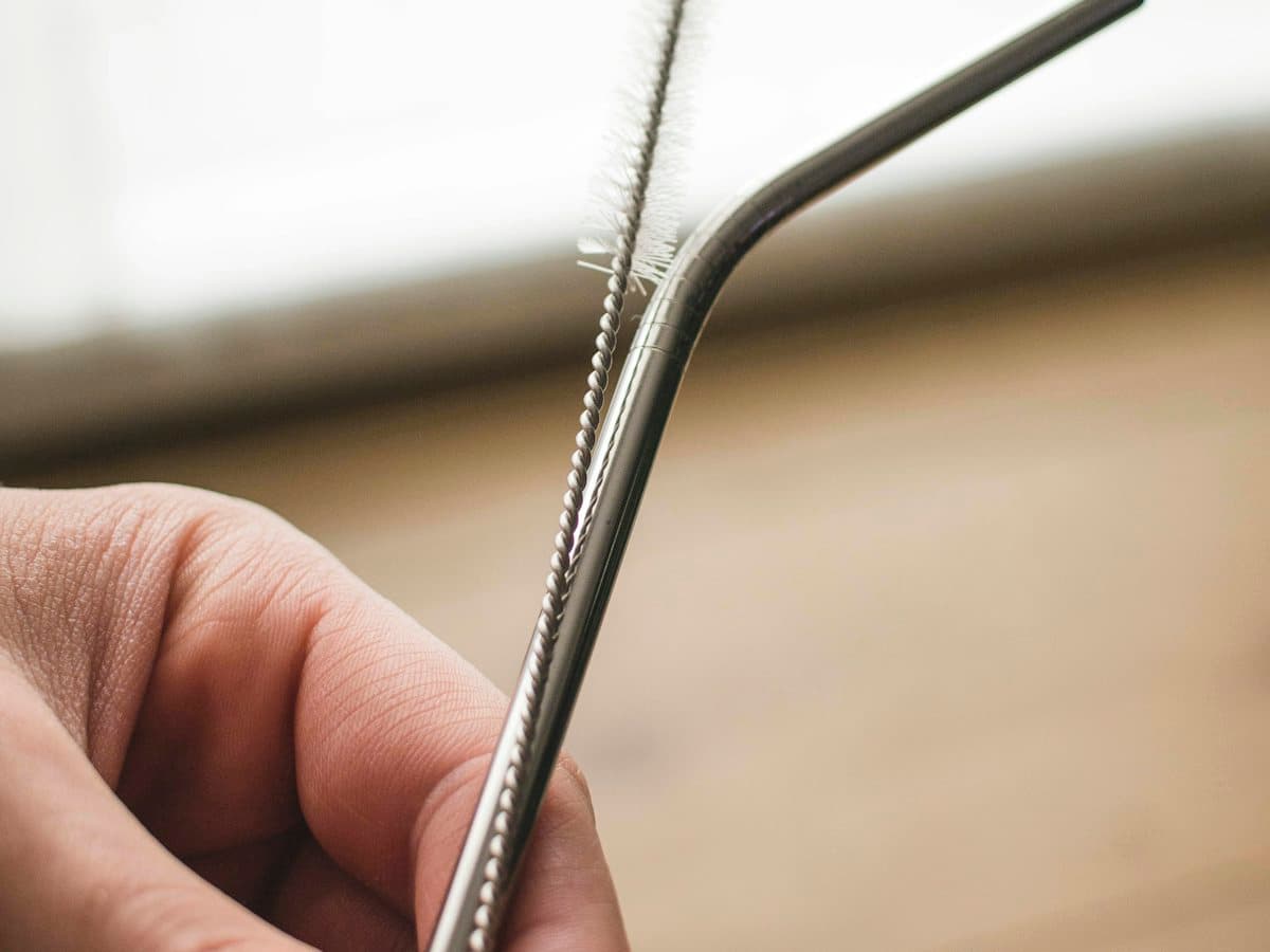 Stainless steel straw set with case