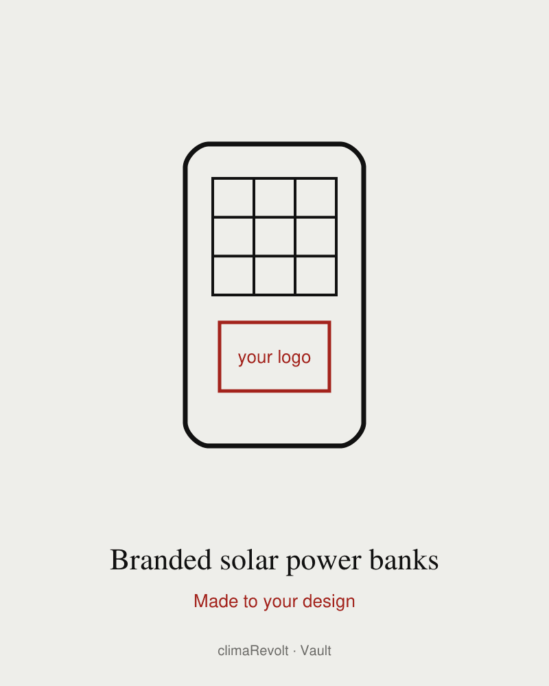 Branded solar power banks for field teams